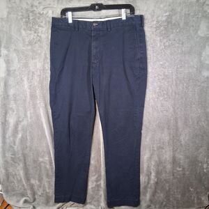 VTG Polo Ralph Lauren Classic Fit Chino Pants Navy Blue Mens 36x32 Inseam 31